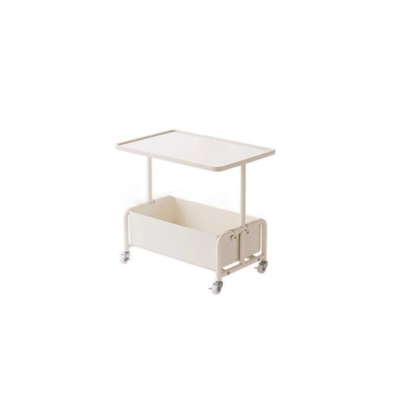 Modern Simplicity Tray Top Leather Storage Movable End Table 2-Tier For Living Room - Image 19