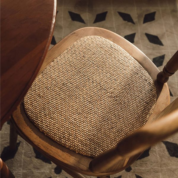 Traditional Vintage Scallop Shape Solid Wood Frame Dining Chair Slat Back Footrest For Dining Room - Image 7