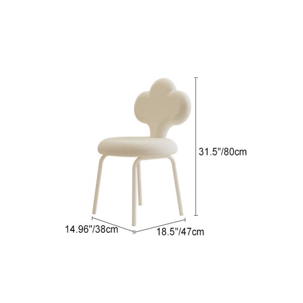 Contemporary Creative Cloud Shape Lambswool Upholstered Swivel Vanity Stool Backrest For Bedroom - Image 5