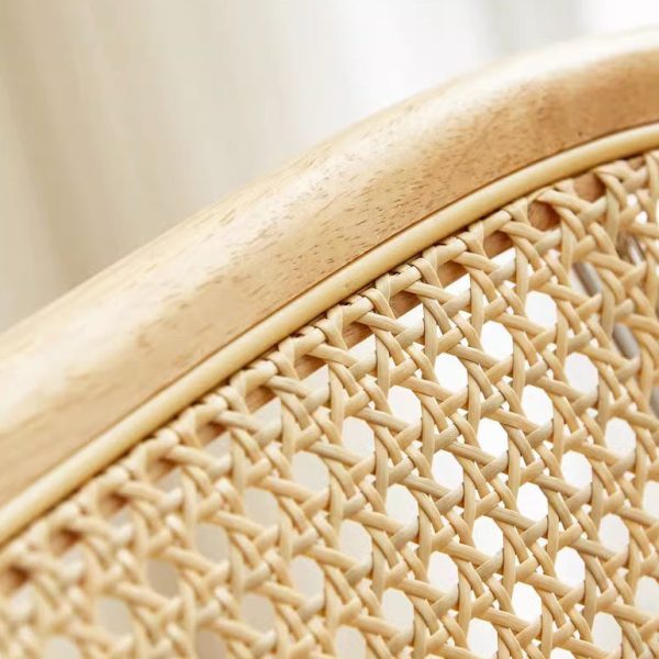 Contemporary Vintage Round Rectangular Solid Wood Metal Leather Dining Chair Backrest For Dining Room - Image 8
