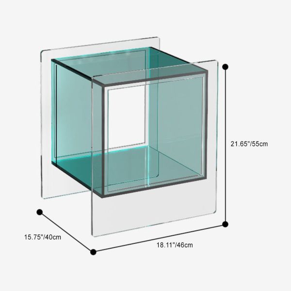 Modern Minimalist Square Acrylic Nightstand For Bedroom - Image 4