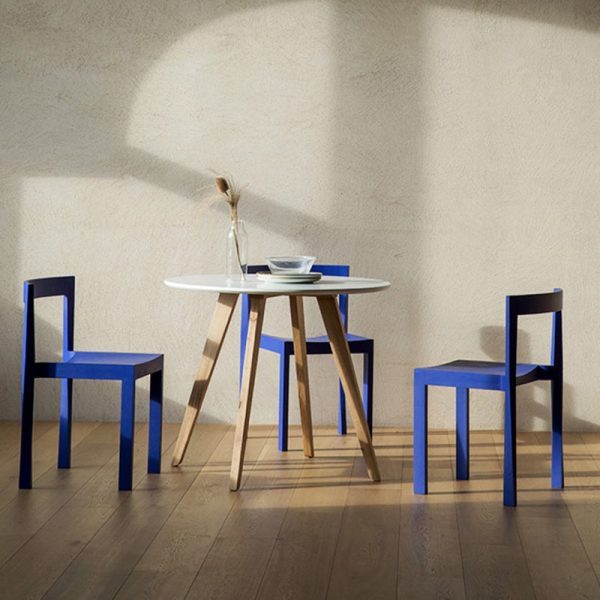 Modern Minimalist Rectangular Wood Chair Backrest Armless For Living Room - Image 9