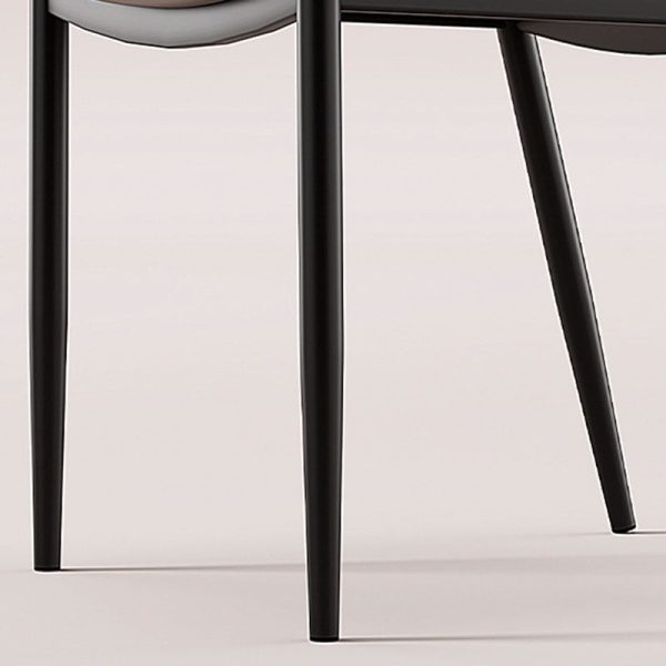Contemporary Nordic Square Curved Upholstered Hollowed Out Leather Carbon Steel Dining Chair Backrest For Dining Room - Image 8
