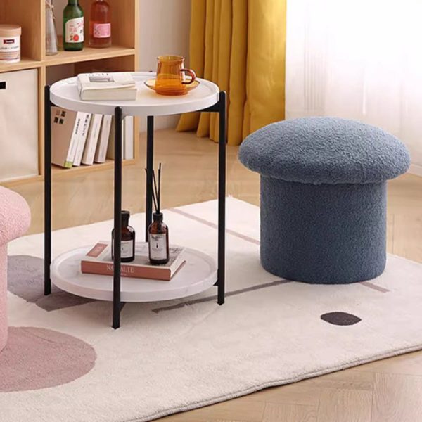 Contemporary Simplicity Mushroom Shape Velvet Pouf Footstool For Living Room - Image 13