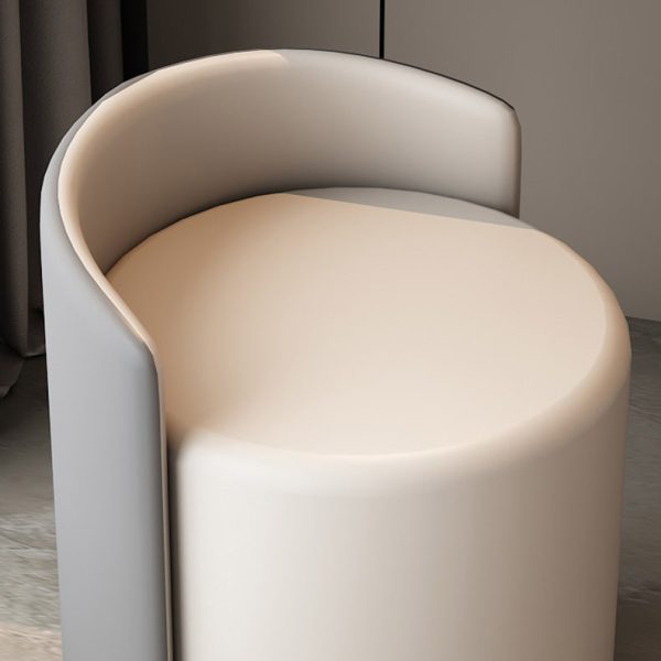 Modern Minimalist Cylinder Leather Cashmere Kilim Bird Check Foam Vanity Stool Backrest Swivel For Bedroom - Image 5