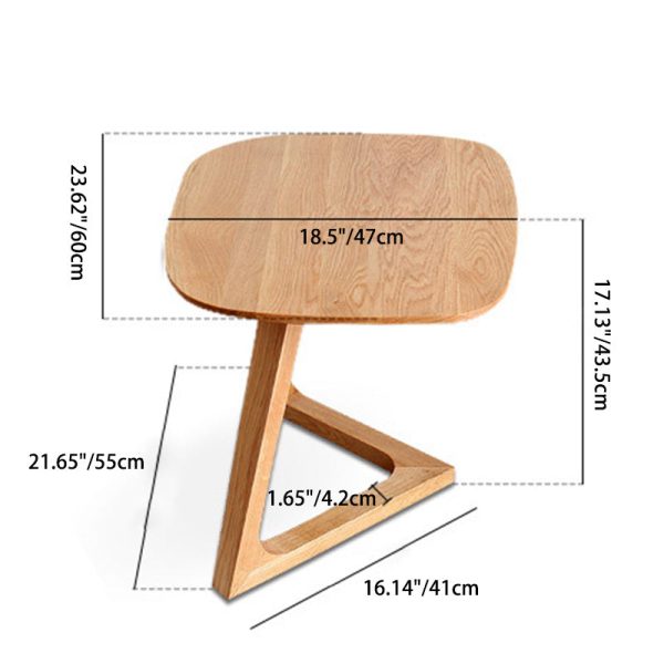 Traditional Vintage Wood V-Shape Base End Table For Living Room - Image 5