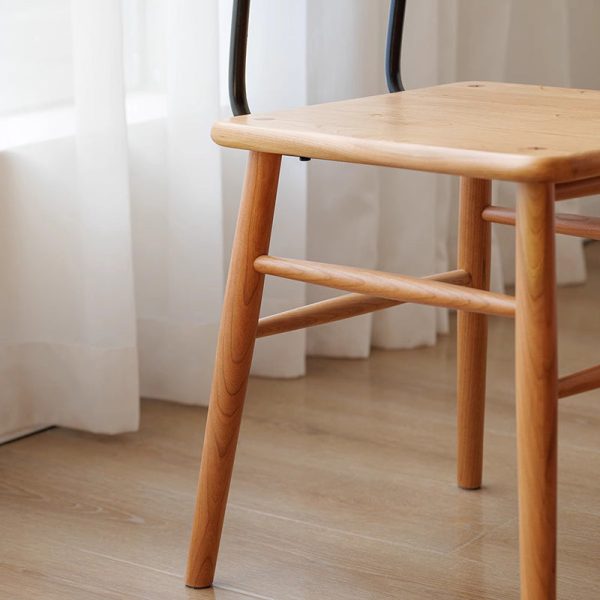 Traditional Vintage Square Cherry Wood Dining Chair Backrest For Dining Room - Image 9