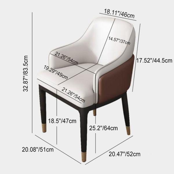 Modern Luxury Square Iron Metal Leather Sponge Dining Chair Armrest Backrest Four Legs For Dining Room - Image 4