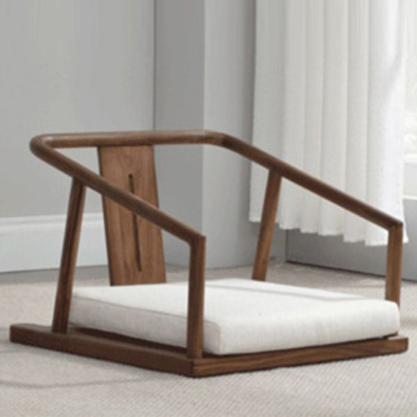 Traditional Japanese Ash Wood Rectangular Low Coffee Table & Chair Set For Living Room - Image 20