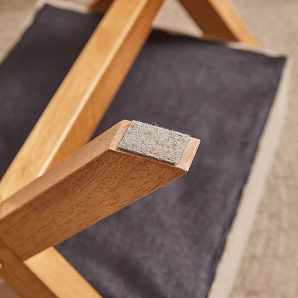 Contemporary Simplicity Wood Linen X-Shaped Legs Footstool Backless Armless For Entryways - Image 8