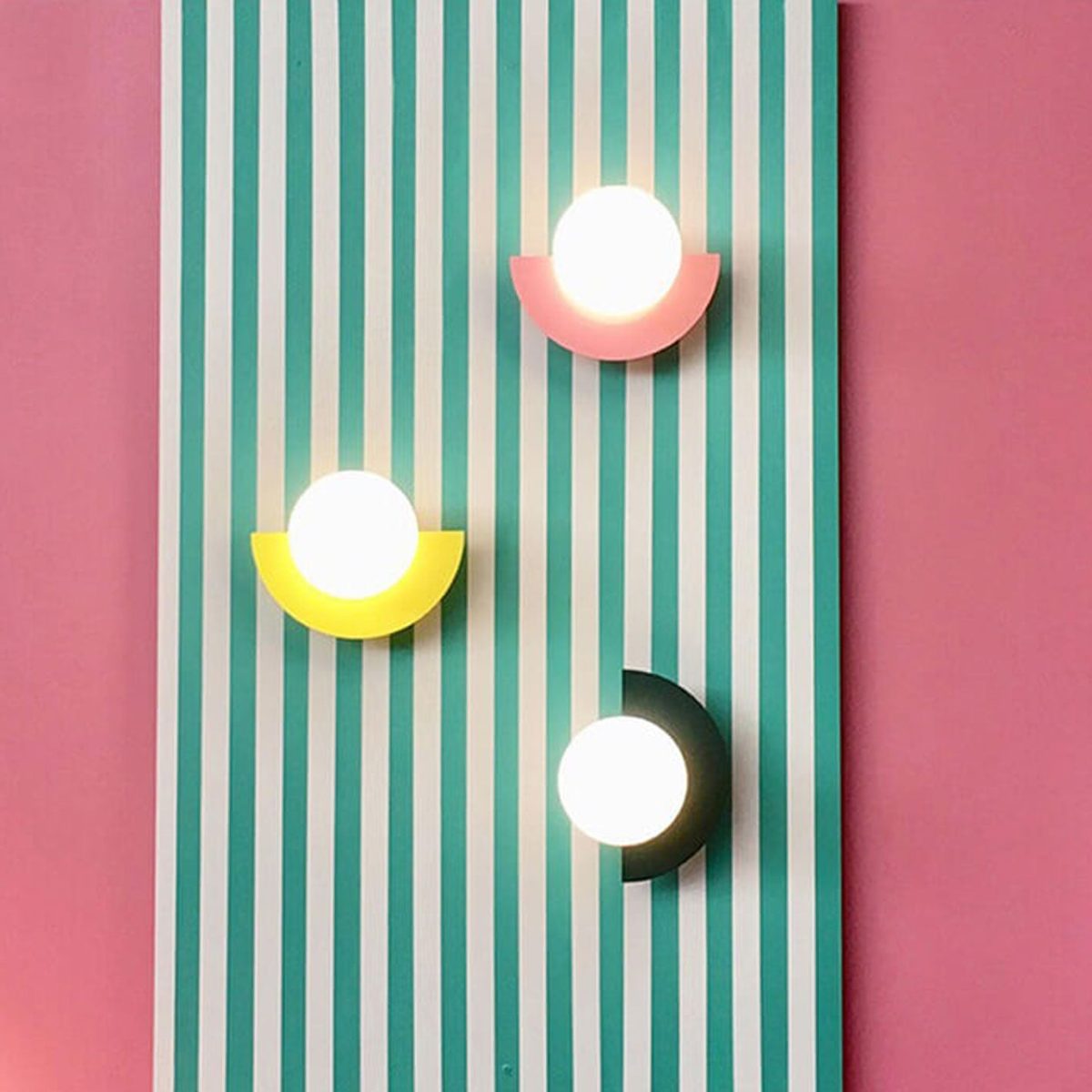 Modern Minimalist Glass Spherical Colorful Semicircle Design 1-Light Wall Sconce Lamp - Image 1