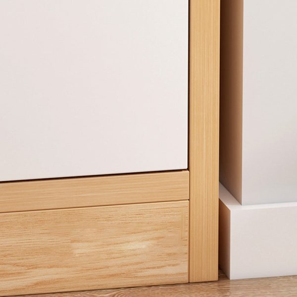 Contemporary Scandinavian Square Tabletop Artificial Panel Nightstand 2-Drawer For Bedroom - Image 9