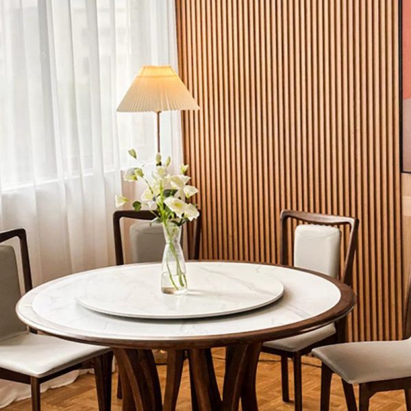 Traditional Chinese Rectangular Solid Wood Leather Dining Chair Backrest For Dining Room - Image 9
