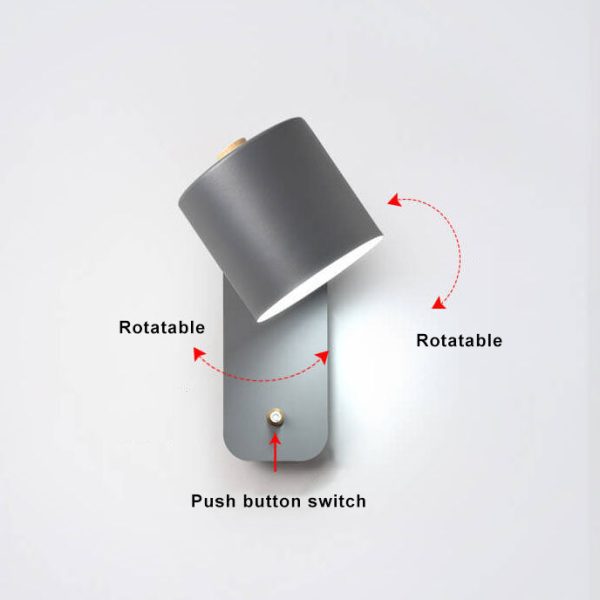 Nordic Macaron Cylinder Shape Rotatable 1-Light Sconce Wall Lamps - Image 10