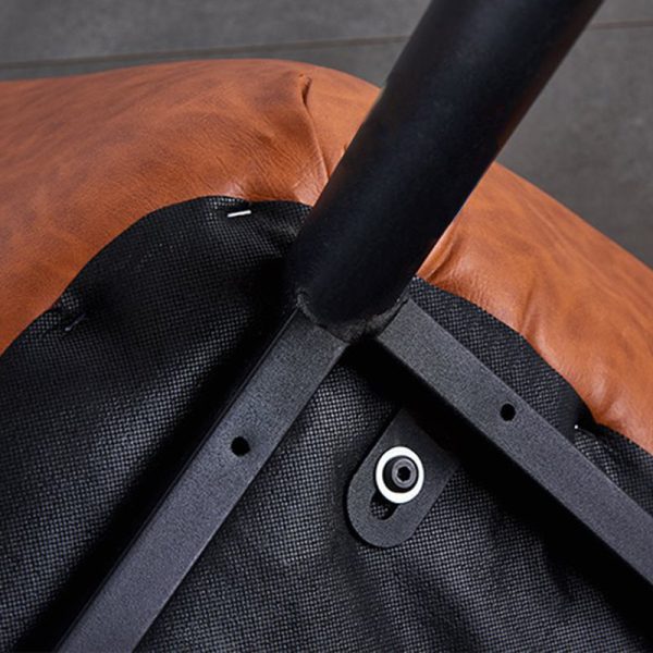 Modern Luxury Square Curved Leather Metal Dining Chair Backrest Armless For Dining Room - Image 8