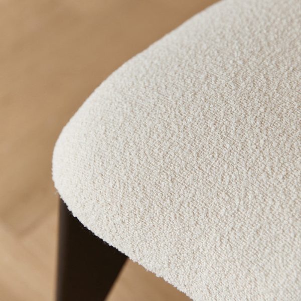 Modern Minimalist Square Wood Velvet Dining Chair Backrest Armless For Dining Room - Image 7
