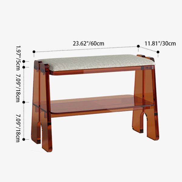 Modern Minimalist Long Rectangle Cotton Linen Acrylic Shoe Storage 2/3 Tier For Entryways - Image 4