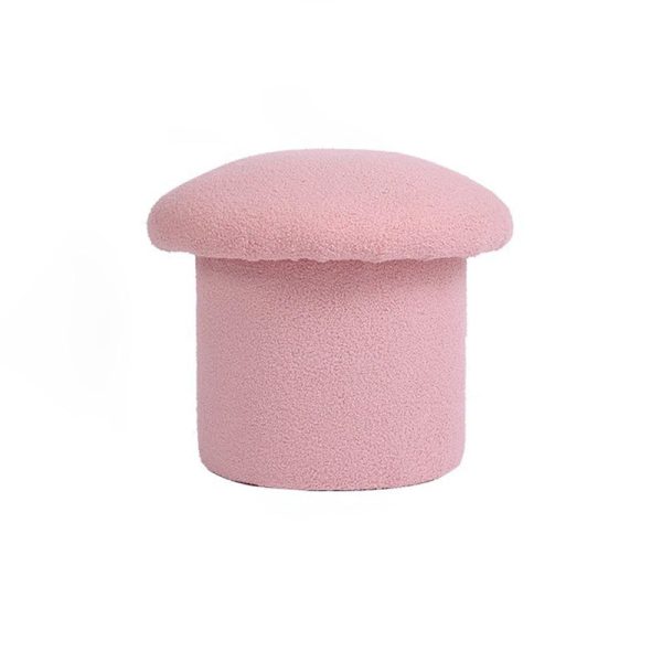 Contemporary Simplicity Mushroom Shape Velvet Pouf Footstool For Living Room - Image 23