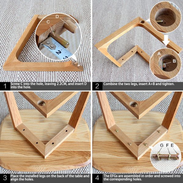 Traditional Vintage Wood V-Shape Base End Table For Living Room - Image 12