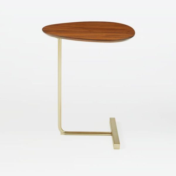 Contemporary Creative Oval Wood Iron End Table 2-Tier For Living Room - Image 3