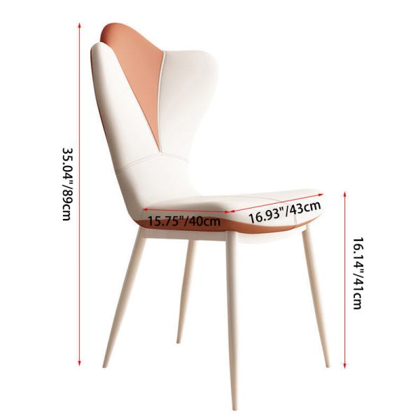 Contemporary Nordic Rectangular Shape Backrest PU Leather Carbon Steel Dining Chair For Living Room - Image 5