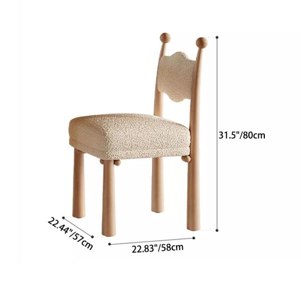 Modern Simplicity Vertical Square Frame Solid Wood Lambswoll Dining Chair Backrest For Dining Room - Image 4