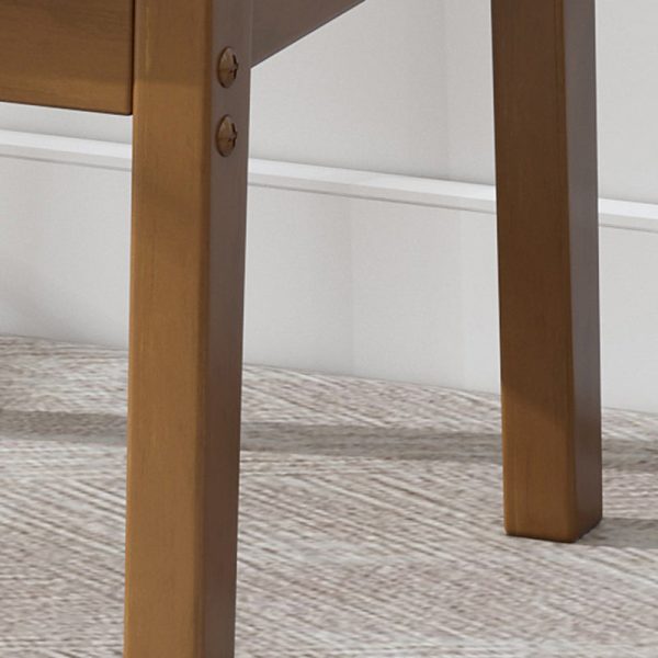 Modern Minimalist Square Upholstered Cotton Linen Fabric Solid Wood Chair For Living Room - Image 6