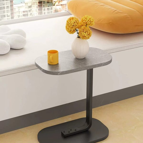 Modern Minimalist Rectangular PVC Artificial Panel End Table For Living Room - Image 23
