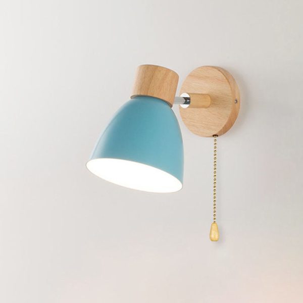 Modern Minimalist Solid Color Macaron Iron Wood 1-Light Wall Sconce Lamp - Image 20