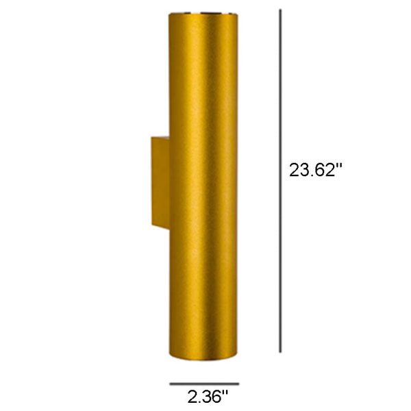 Simple Aluminum Cylindrical 2-Light Wall Sconce Lamp - Image 16