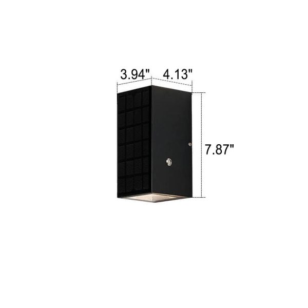 Modern Solar Black Rectangular Die-Cast Aluminum Solar LED Outdoor Wall Light - Image 5