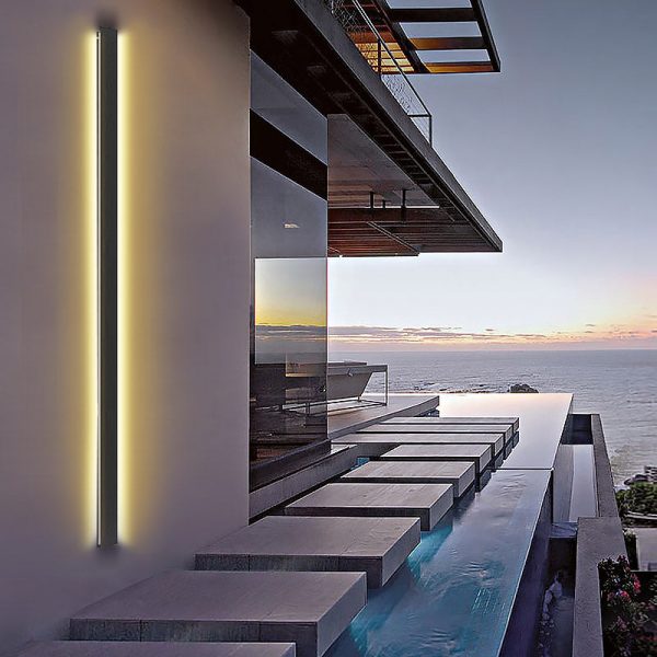 Waterproof Outdoor Long Strip Black Modern Porch Lights Outdoor Wall Lights - Image 2