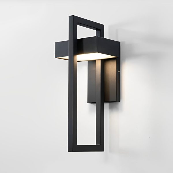 Rectangular Minimalist LED Waterproof Black Modern Outdoor Wall Lamp - Image 12
