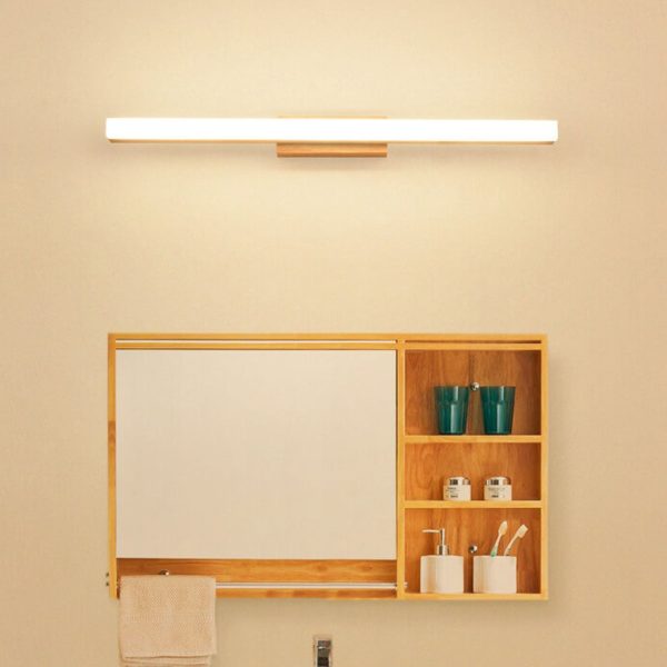 Nordic Minimalist Wooden Long Strip Vanity Light LED Wall Sconce Lamp - Image 18
