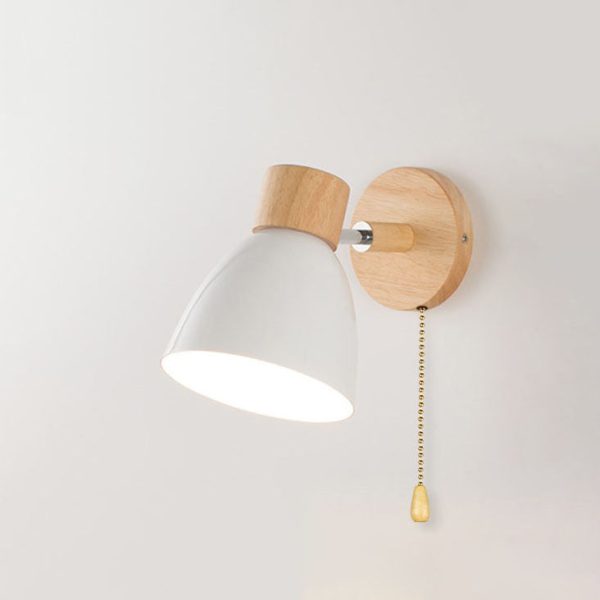 Modern Minimalist Solid Color Macaron Iron Wood 1-Light Wall Sconce Lamp - Image 16