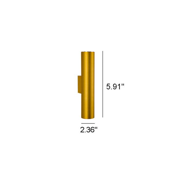 Simple Aluminum Cylindrical 2-Light Wall Sconce Lamp - Image 11