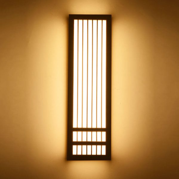 Simple Solid Wood Rectangular 1-Light Japanese Wall Sconce Lamp - Image 14