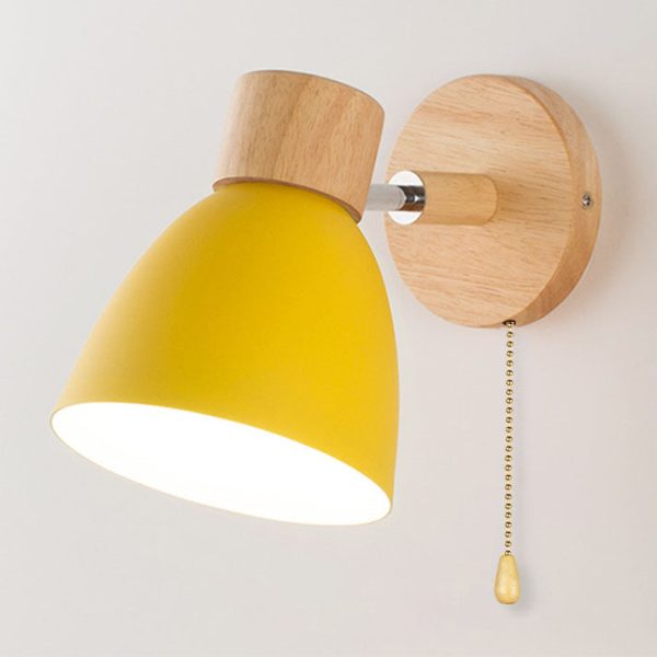 Modern Minimalist Solid Color Macaron Iron Wood 1-Light Wall Sconce Lamp - Image 18