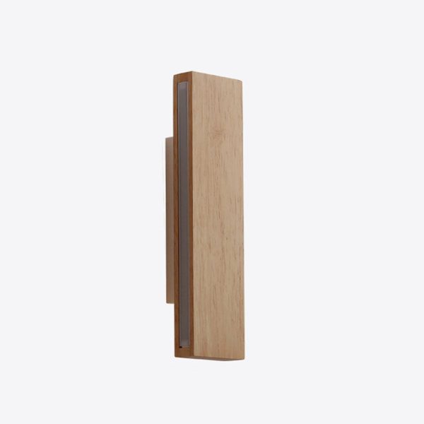 Japanese Minimalist Log Rectangular Flat Rotatable LED Wall Sconce Lamp - Image 13