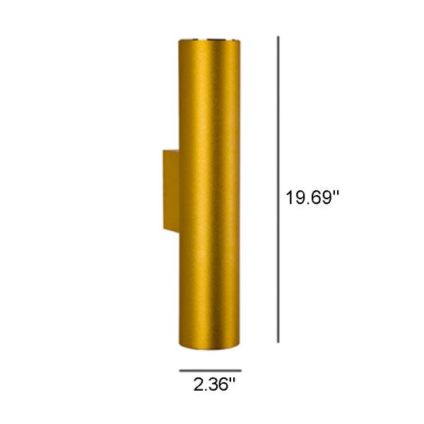 Simple Aluminum Cylindrical 2-Light Wall Sconce Lamp - Image 15