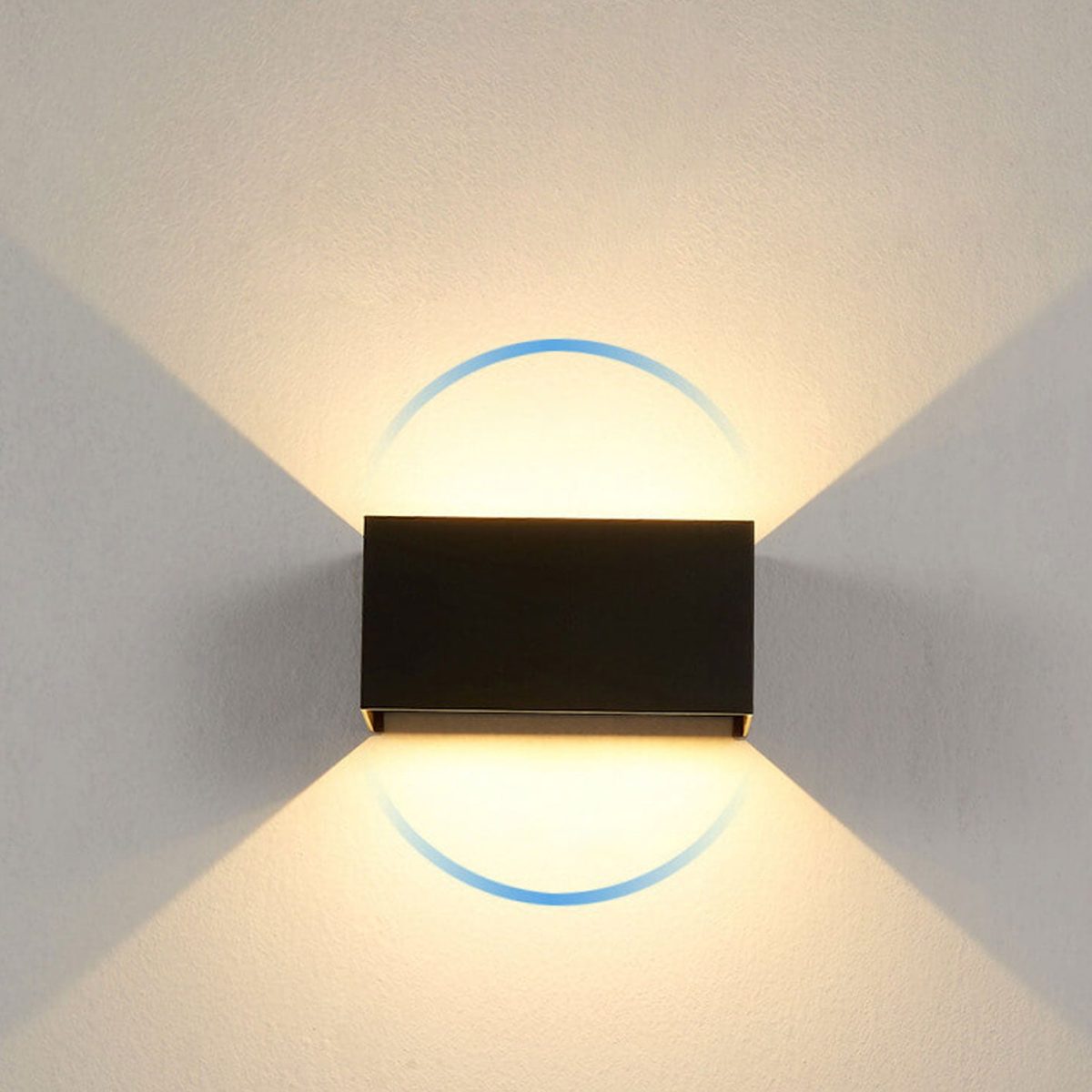 Modern Outdoor Waterproof Rectangular LED Up and Down Illuminated Outdoor Wall Sconce Lamp - Image 16