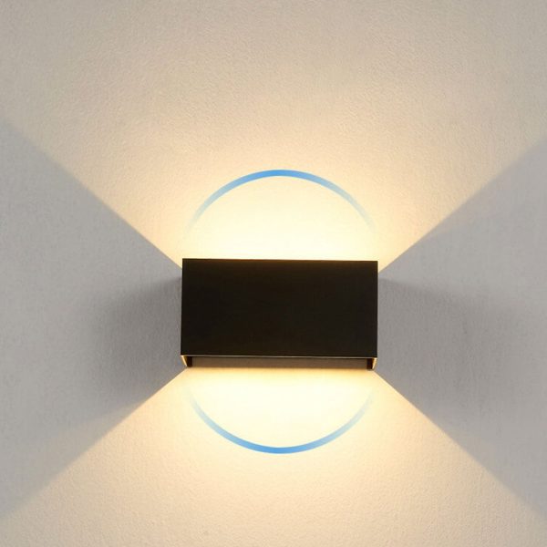 Modern Outdoor Waterproof Rectangular LED Up and Down Illuminated Outdoor Wall Sconce Lamp - Image 16