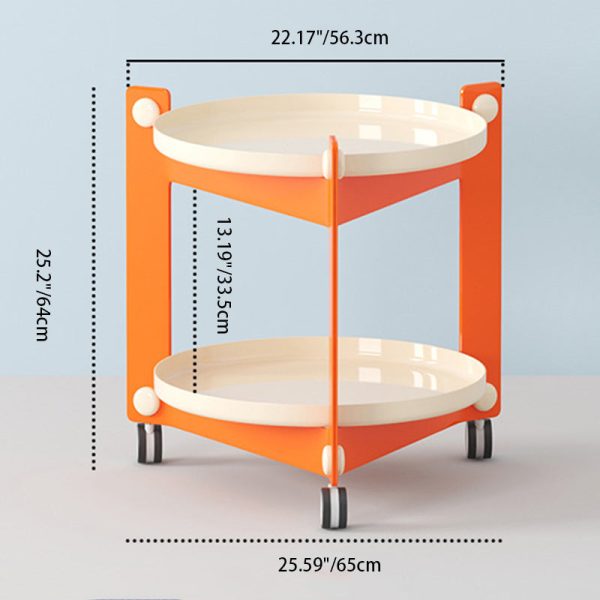 Contemporary Creative Removable Round Acrylic Plastic End Table 2-Tier For Living Room - Image 4