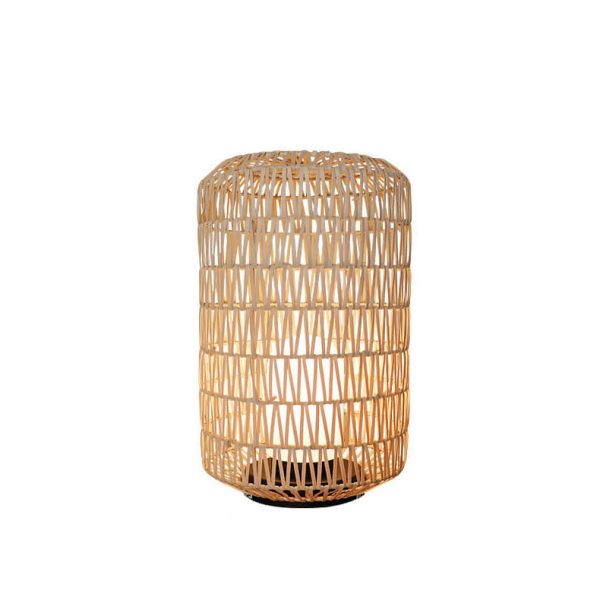 Japanese Simple Rattan Column Waterproof 1-Light Outdoor Lawn Floor Lamp - Image 10