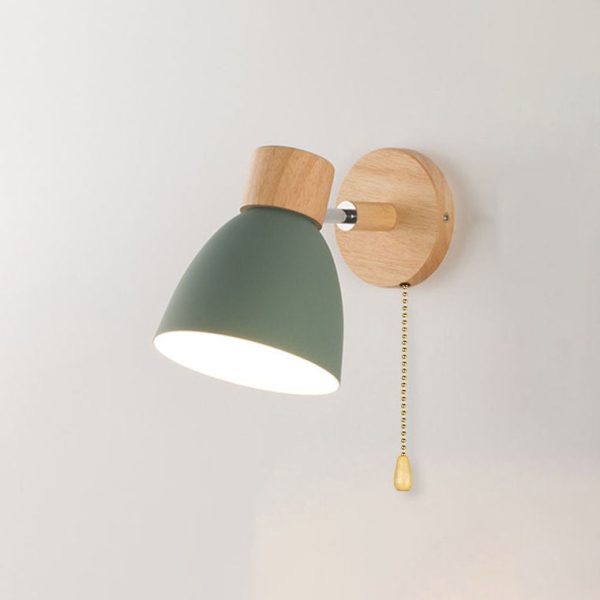 Modern Minimalist Solid Color Macaron Iron Wood 1-Light Wall Sconce Lamp - Image 21