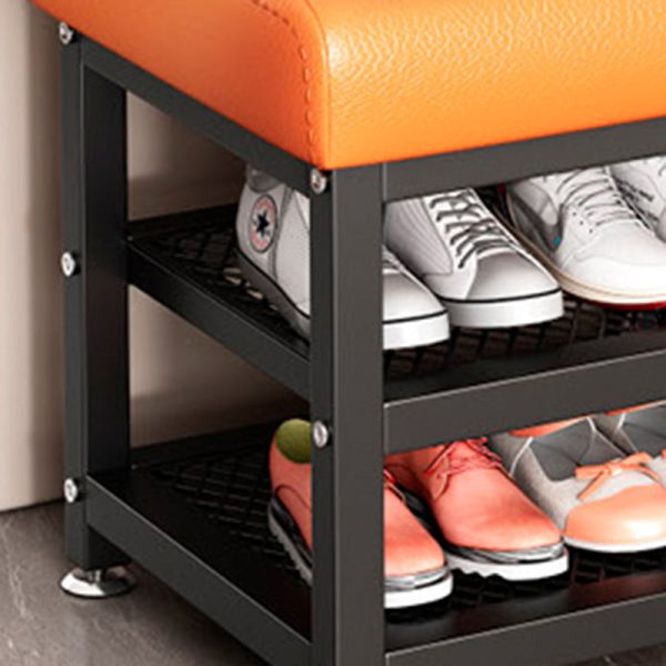 Modern Luxury Rectangle Tech Fabric Carbon Steel Shoe Storage 2-Shelf For Entryways - Image 9
