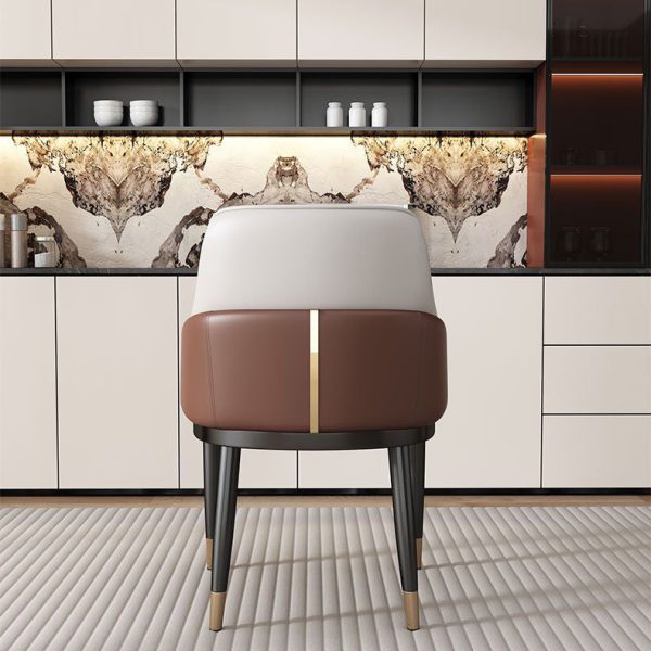 Modern Luxury Square Iron Metal Leather Sponge Dining Chair Armrest Backrest Four Legs For Dining Room - Image 10