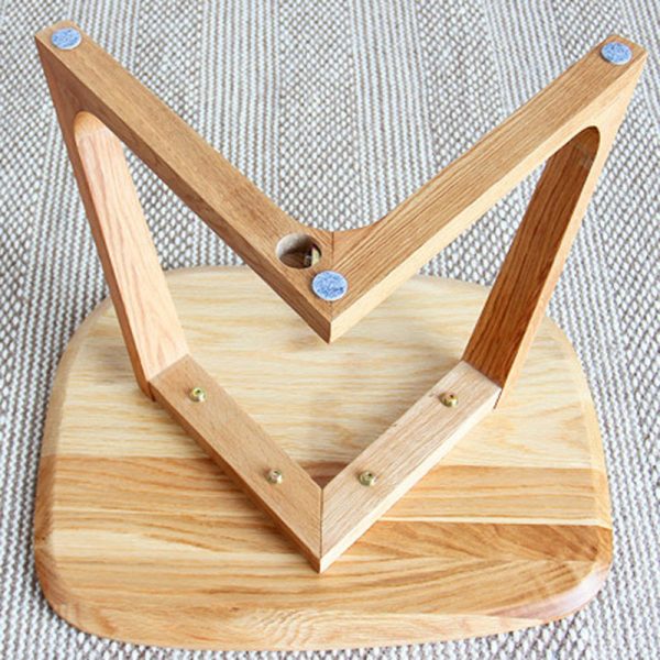 Traditional Vintage Wood V-Shape Base End Table For Living Room - Image 11