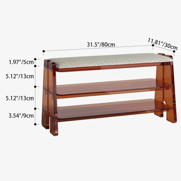 Modern Minimalist Long Rectangle Cotton Linen Acrylic Shoe Storage 2/3 Tier For Entryways - Image 5
