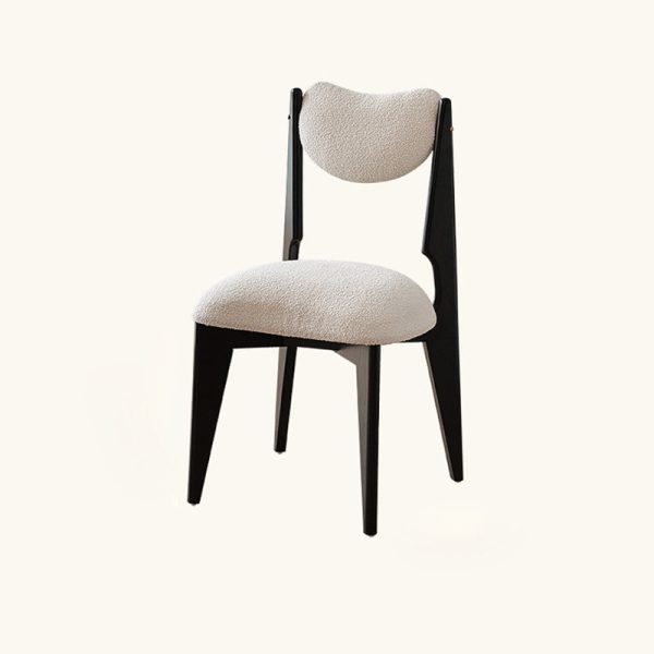 Modern Minimalist Square Wood Velvet Dining Chair Backrest Armless For Dining Room - Image 17